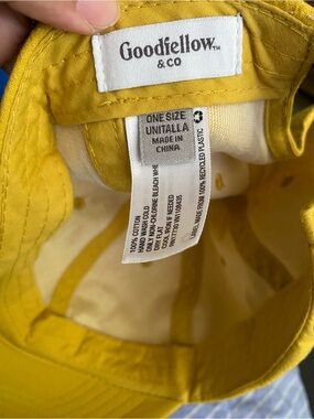 Goodfellow & co Yellow 100 Cotton with adjustable strap baseball cap